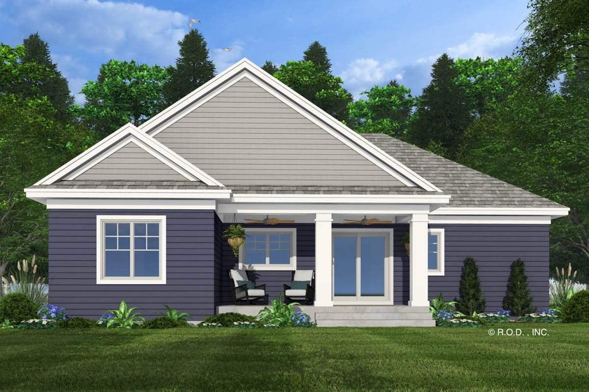 Plan 14936RK: 2-Bed Traditional House Plan with Vaulted Living Space - 1263 Sq Ft - Image #6 - Country, Traditional
