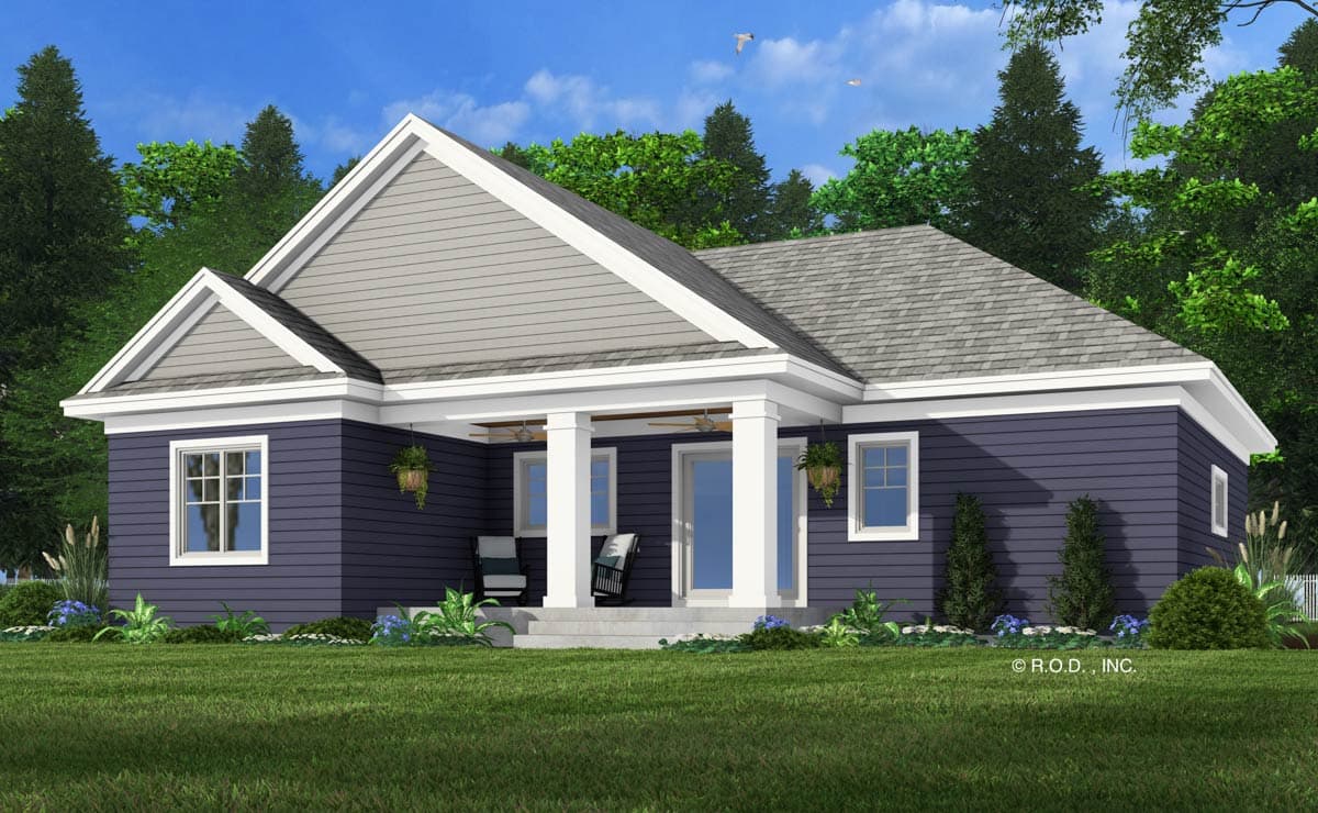 Plan 14936RK: 2-Bed Traditional House Plan with Vaulted Living Space - 1263 Sq Ft - Image #7 - Country, Traditional