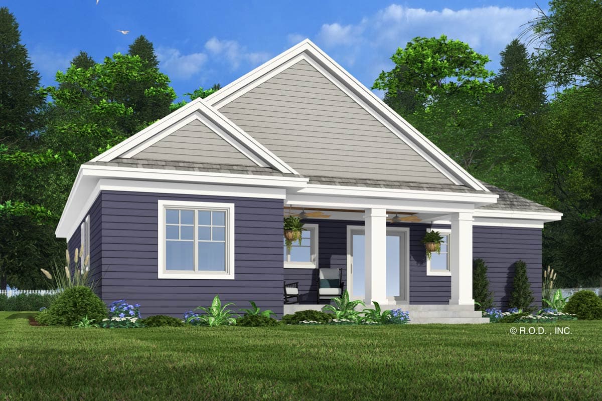 Plan 14936RK: 2-Bed Traditional House Plan with Vaulted Living Space - 1263 Sq Ft - Image #8 - Country, Traditional