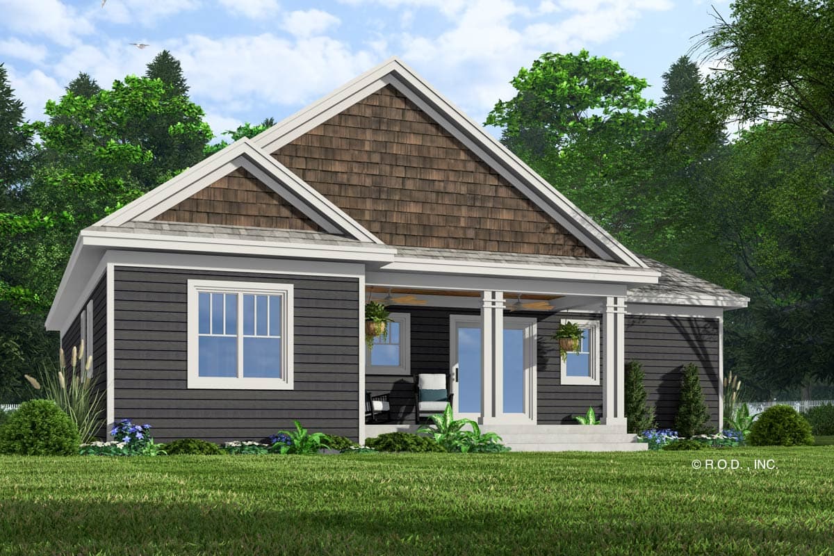 Plan 14937RK: Single-Story Craftsman House Plan with Vaulted Living Room - 1263 Sq Ft - Image #9 - Craftsman