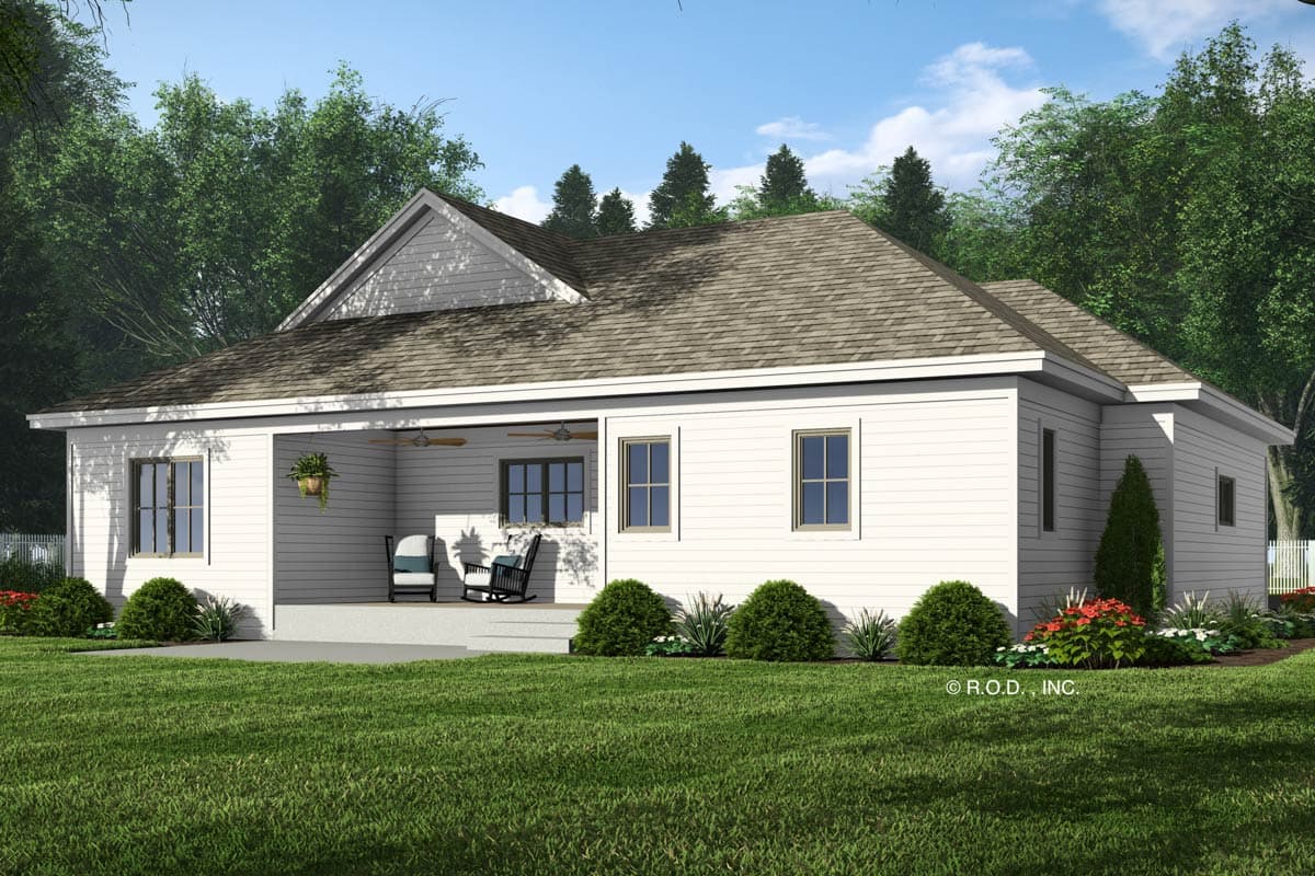 Plan 14938RK: Single-Story 3-Bed Farmhouse Plan with Vaulted Living Space - 1548 Sq Ft - Image #7 - Country, Farmhouse