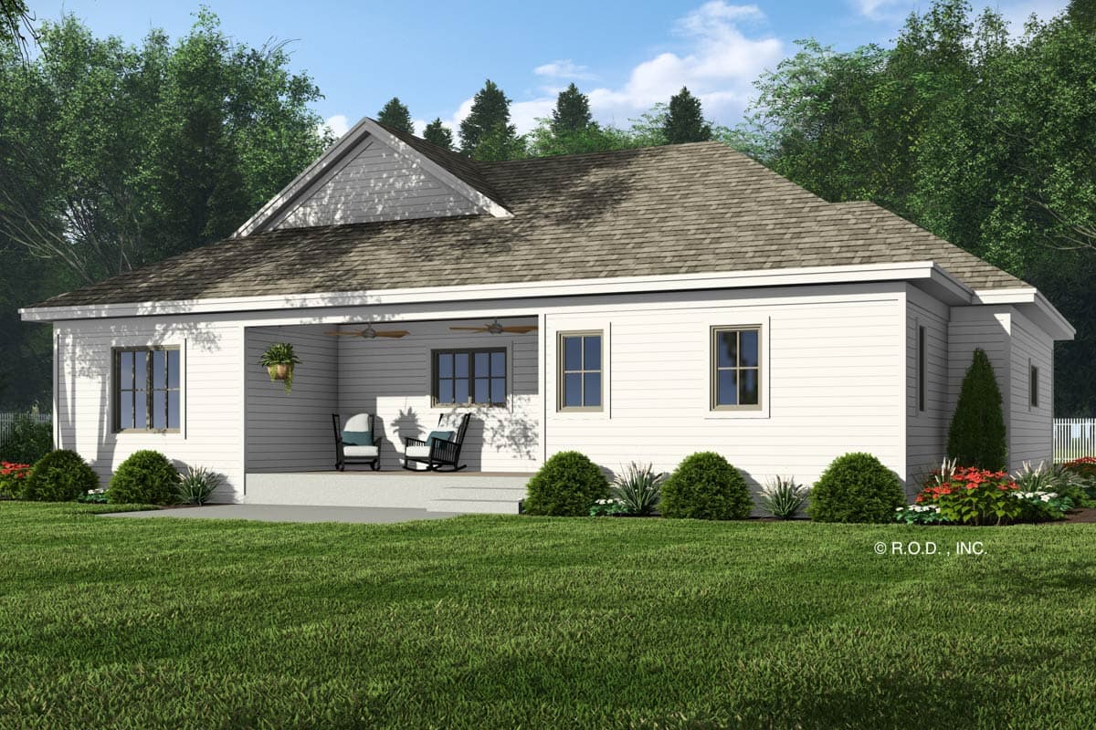 Plan 14938RK: Single-Story 3-Bed Farmhouse Plan with Vaulted Living Space - 1548 Sq Ft - Image #8 - Country, Farmhouse