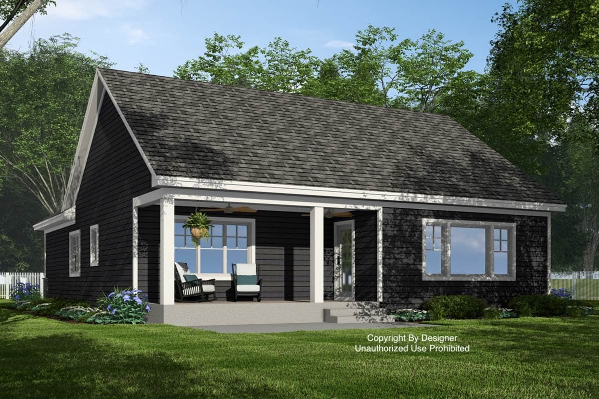 Plan 14959RK: Single-Story 3-Bed Traditional House Plan with Rear Covered Porch - 1621 Sq Ft - Image #7 - Country, Traditional