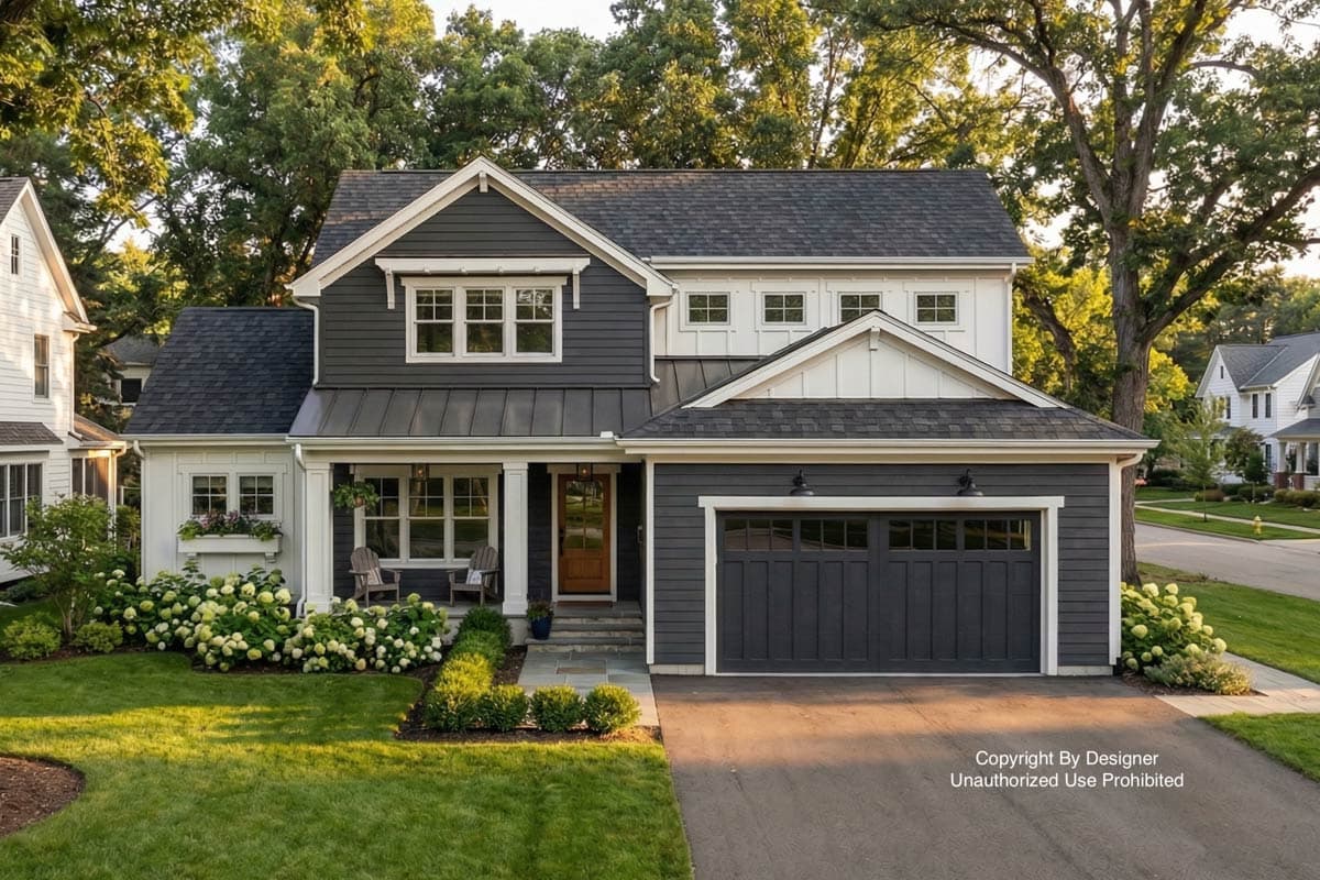 Plan 14966RK: Two-Story Craftsman House Plan with Main Floor Master - 2500 Sq Ft - Image #1 - Craftsman, Traditional