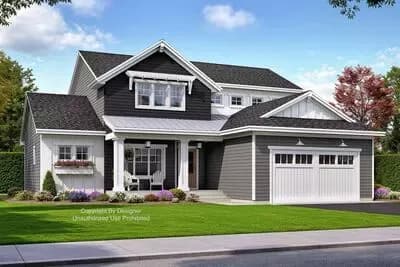 Two-Story Craftsman House Plan with Main Floor Master - 2500 Sq Ft