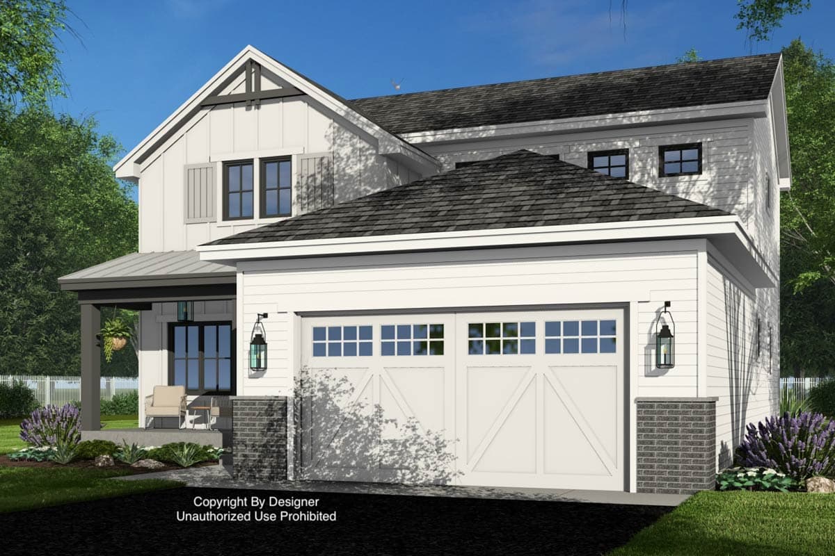 Plan 14967RK: Two-Story 3-Bedroom Farmhouse Plan with Home Office - 2132 Sq Ft - Image #8 - Farmhouse
