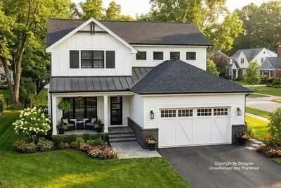 Two-Story 3-Bedroom Farmhouse Plan with Home Office - 2132 Sq Ft