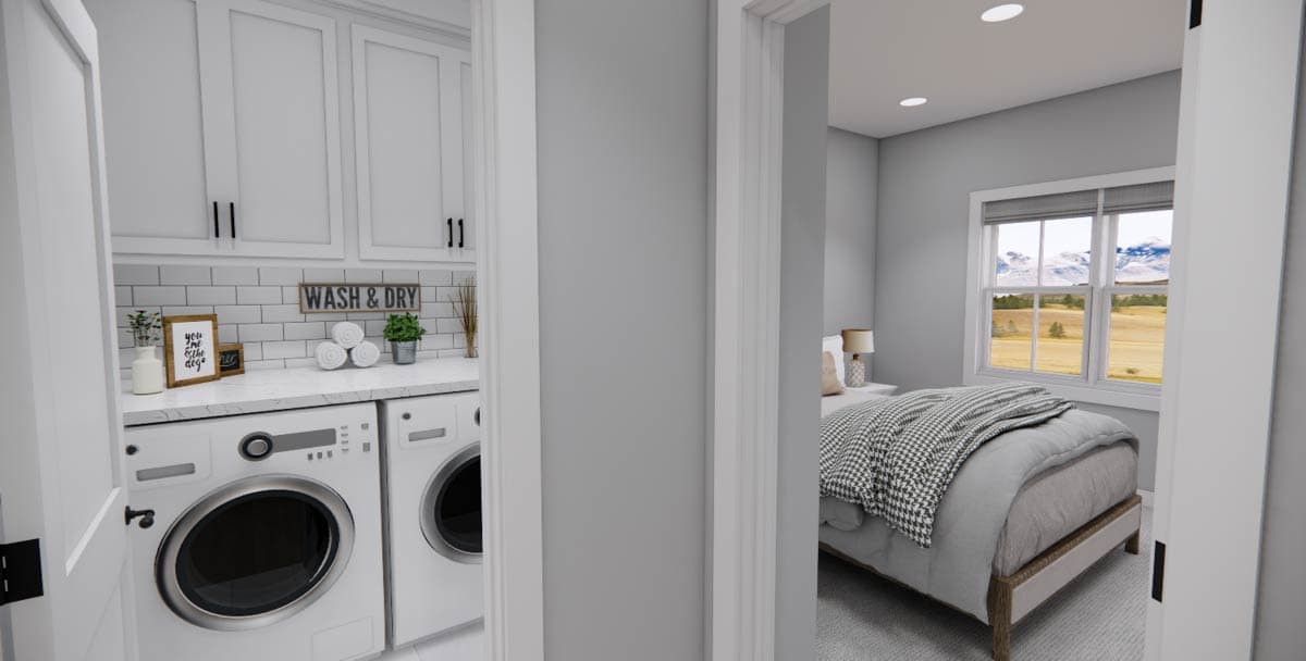 Plan 14973RK: Single-Story 3-Bed Modern Farmhouse Plan with L-Shape Kitchen - 1621 Sq Ft - Image #11 - Country, Farmhouse