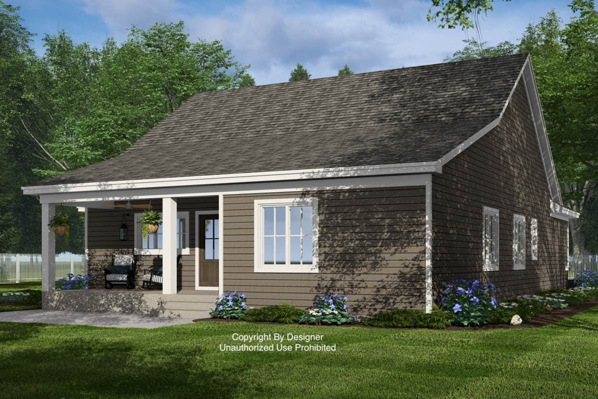 Plan 14974RK: Single-Story Country House Plan with Wrap-Around Front Porch - 1717 Sq Ft - Image #5 - Country, Traditional