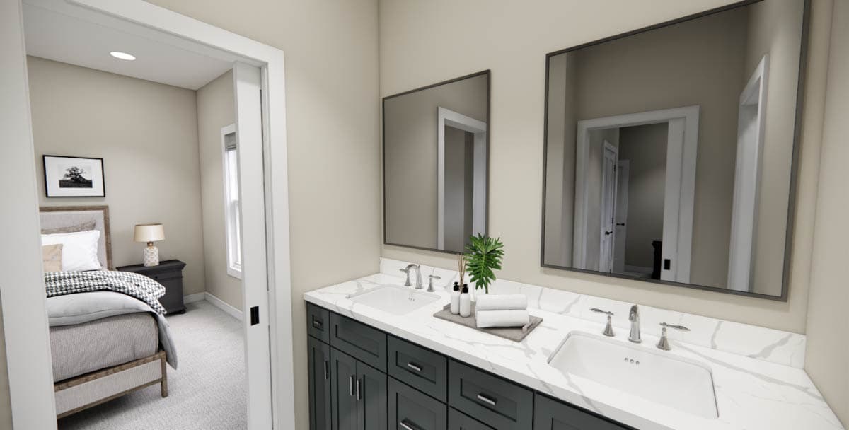 Plan 14976RK: Single-Story Modern Farmhouse Plan with Jack and Jill Bathroom Under 1500 Sq Ft - Image #12 - Farmhouse, Modern Farmhouse