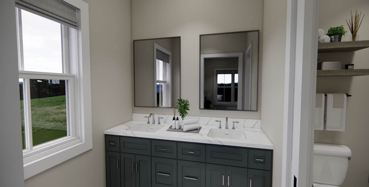 Plan 14976RK: Single-Story Modern Farmhouse Plan with Jack and Jill Bathroom Under 1500 Sq Ft - Image #33 - Farmhouse, Modern Farmhouse