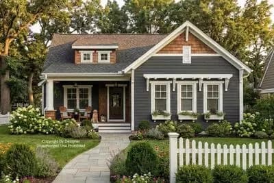 Single-Story Traditional House Plan with Clustered Bedrooms Under 1500 Sq Ft