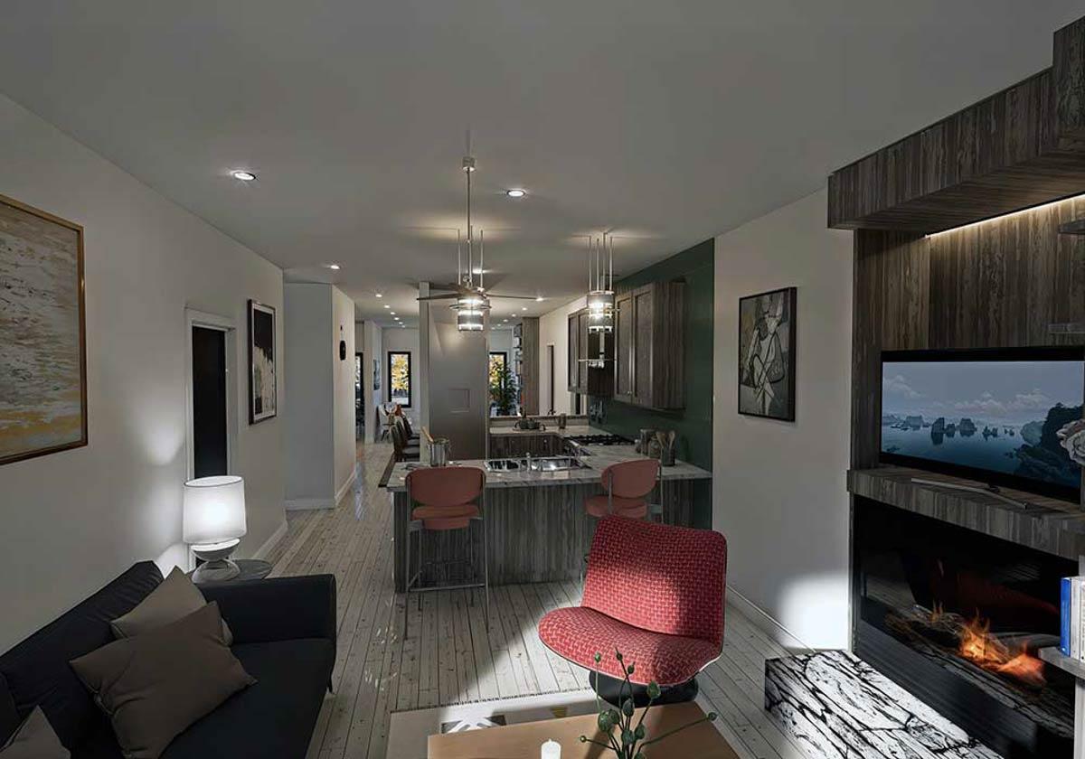 Plan 147029RML: 2-Bed European Townhouse Plan with Home Office - 1769 Sq Ft - Image #5 - European, Northwest