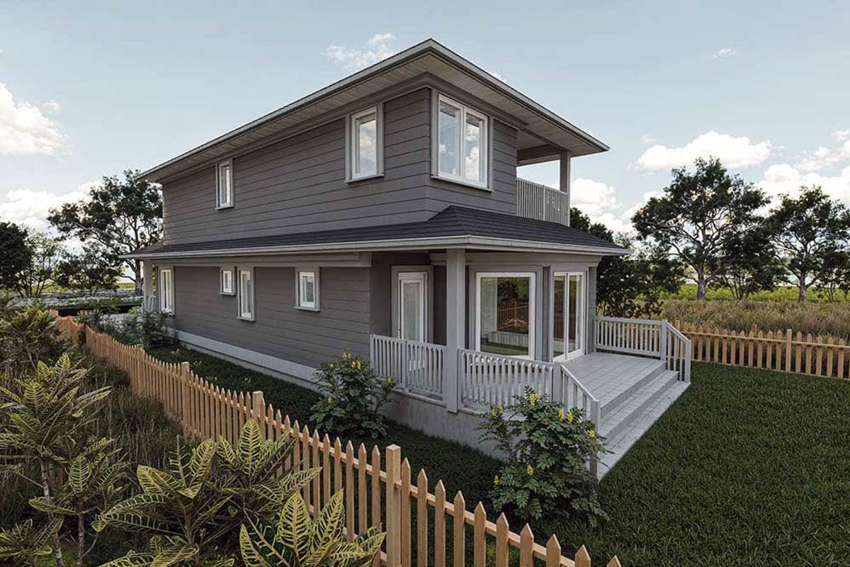 Plan 147029RML: 2-Bed European Townhouse Plan with Home Office - 1769 Sq Ft - Image #8 - European, Northwest