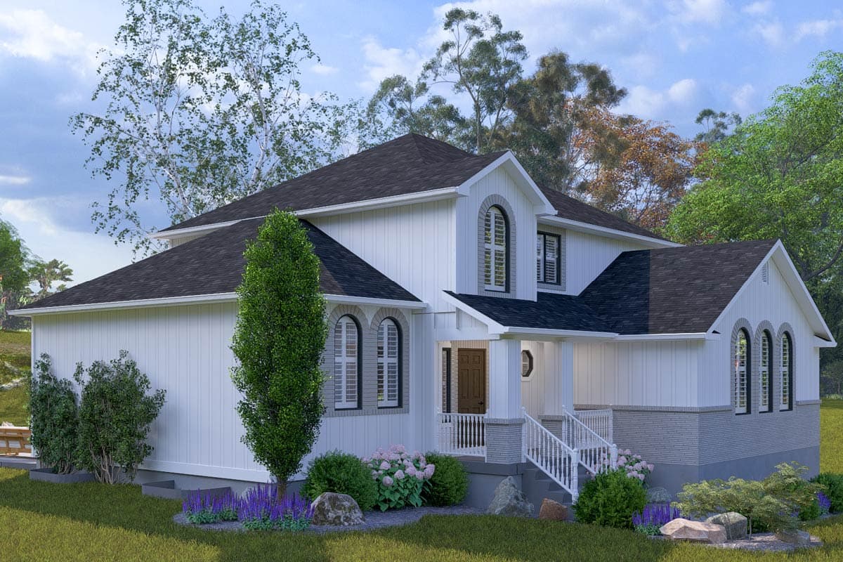 Plan 61601UT: Two-Story Traditional House Plan with Drive-Under 2-Car Garage - 2601 Sq Ft - Image #7 - Traditional