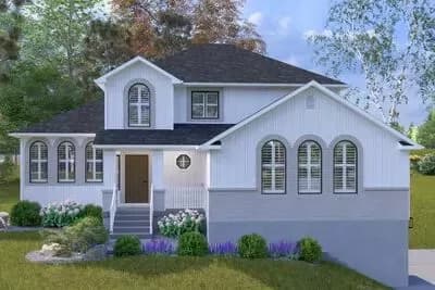 Two-Story Traditional House Plan with Drive-Under 2-Car Garage - 2601 Sq Ft