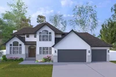 Two-Story Traditional House Plan with Clustered Bedrooms - 2660 Sq Ft