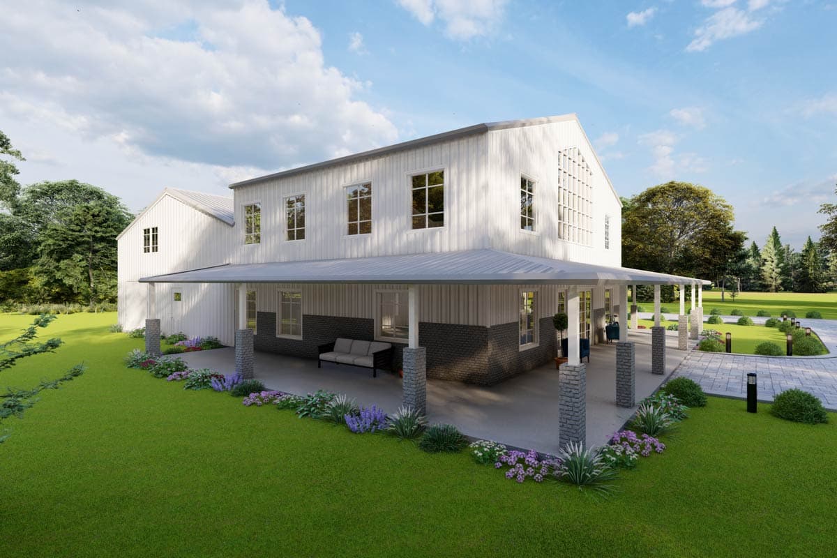 Plan 530133KTE: 3-Bed Barn-Style Modern Farmhouse with Workshop Garage - 2300 Sq Ft - Image #7 - Barndominium, Farmhouse, Modern Farmhouse