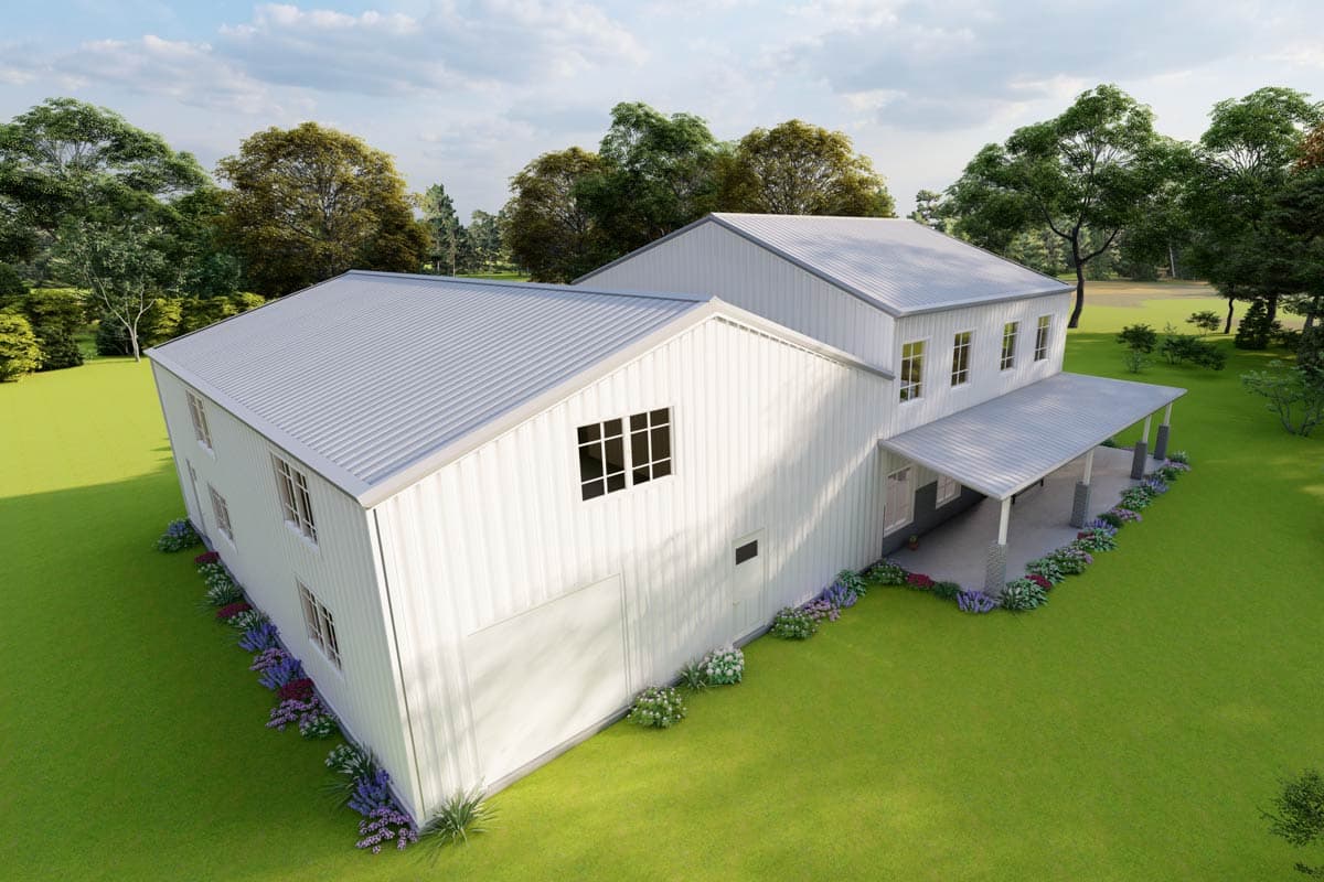 Plan 530133KTE: 3-Bed Barn-Style Modern Farmhouse with Workshop Garage - 2300 Sq Ft - Image #10 - Barndominium, Farmhouse, Modern Farmhouse