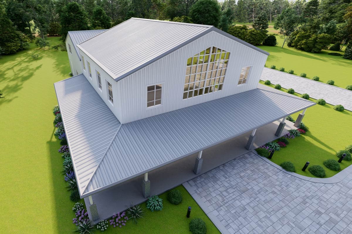 Plan 530133KTE: 3-Bed Barn-Style Modern Farmhouse with Workshop Garage - 2300 Sq Ft - Image #9 - Barndominium, Farmhouse, Modern Farmhouse
