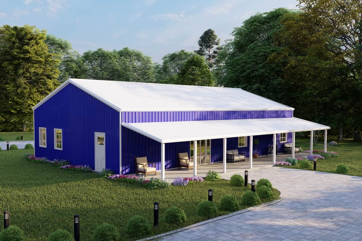 Plan 530134KTE: 3-Bed Post-Frame Barndominum House Plan - 1792 Sq Ft - Image #8 - Barndominium, Country, Southern