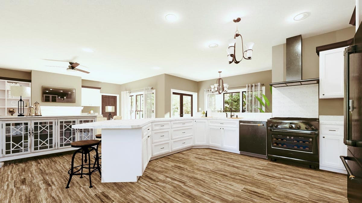 Plan 25057DH: 3-Bed Farmhouse Ranch with Private Primary Bedroom - 2096 Sq Ft - Image #6 - Country, Farmhouse, Ranch, Southern