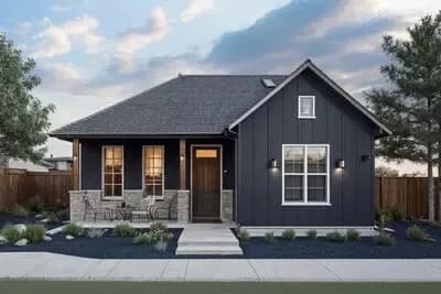 3-Bed Country House Plan with Open Concept Living Under 1200 Sq Ft