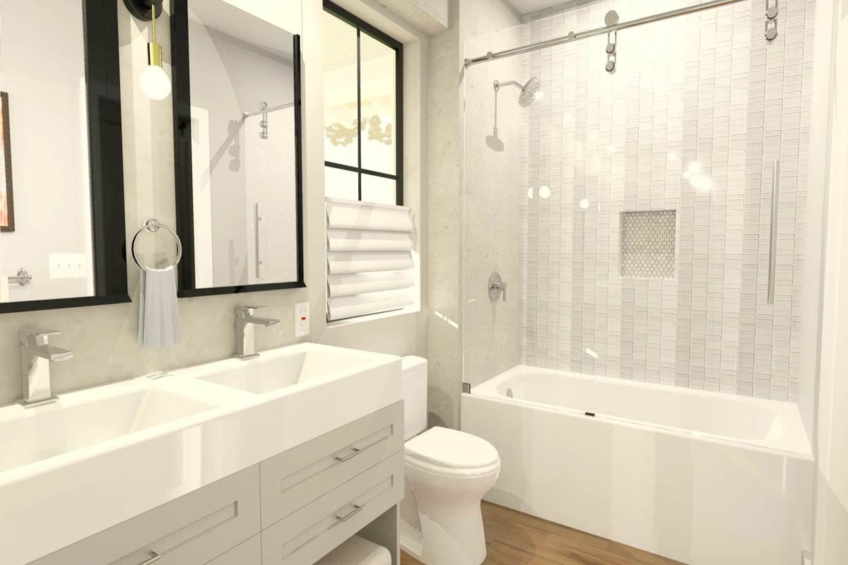 Plan 765057TWN: 3-Bed Elevated Lowcountry Cottage Plan with Elevator - 1547 Sq Ft - Image #9 - Beach, Coastal, Low Country, Vacation