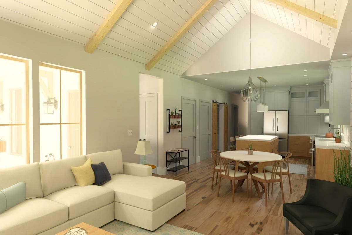 Plan 765057TWN: 3-Bed Elevated Lowcountry Cottage Plan with Elevator - 1547 Sq Ft - Image #6 - Beach, Coastal, Low Country, Vacation