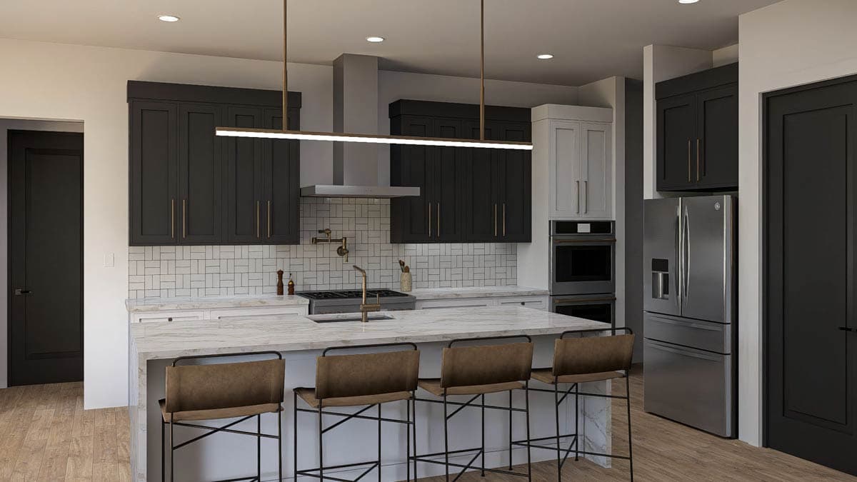 Plan 623486DJ: 3-Bedroom Contemporary Prairie House Plan with Rear Covered Deck - 2445 Sq Ft - Image #6 - Contemporary, Prairie