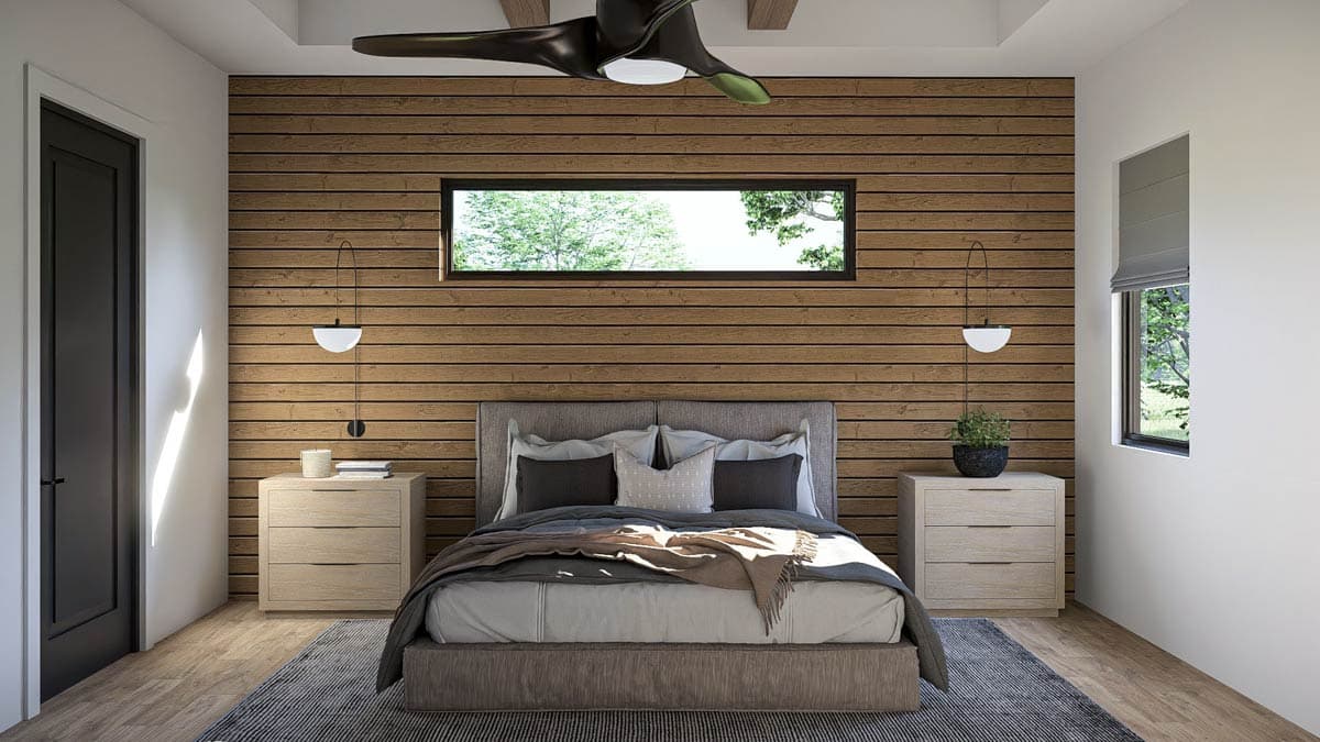 Plan 623486DJ: 3-Bedroom Contemporary Prairie House Plan with Rear Covered Deck - 2445 Sq Ft - Image #8 - Contemporary, Prairie