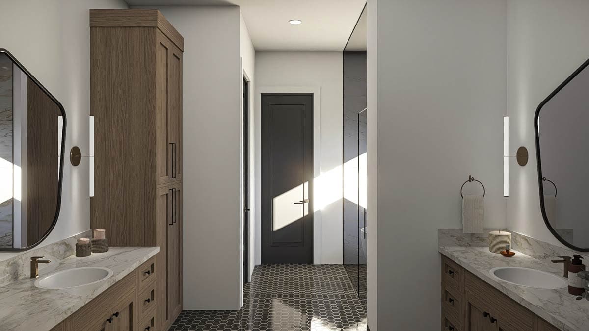 Plan 623486DJ: 3-Bedroom Contemporary Prairie House Plan with Rear Covered Deck - 2445 Sq Ft - Image #9 - Contemporary, Prairie