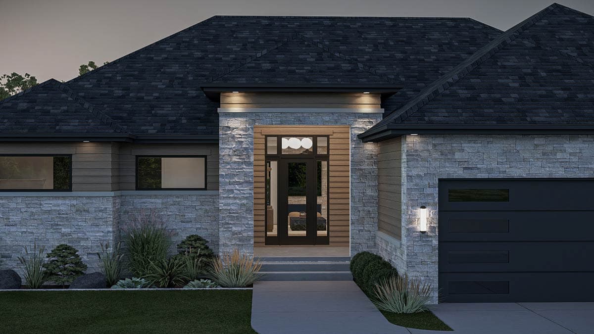 Plan 623486DJ: 3-Bedroom Contemporary Prairie House Plan with Rear Covered Deck - 2445 Sq Ft - Image #11 - Contemporary, Prairie