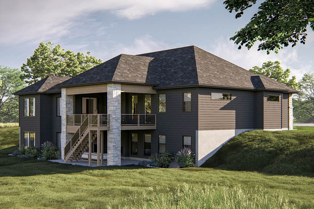 Plan 623486DJ: 3-Bedroom Contemporary Prairie House Plan with Rear Covered Deck - 2445 Sq Ft - Image #13 - Contemporary, Prairie