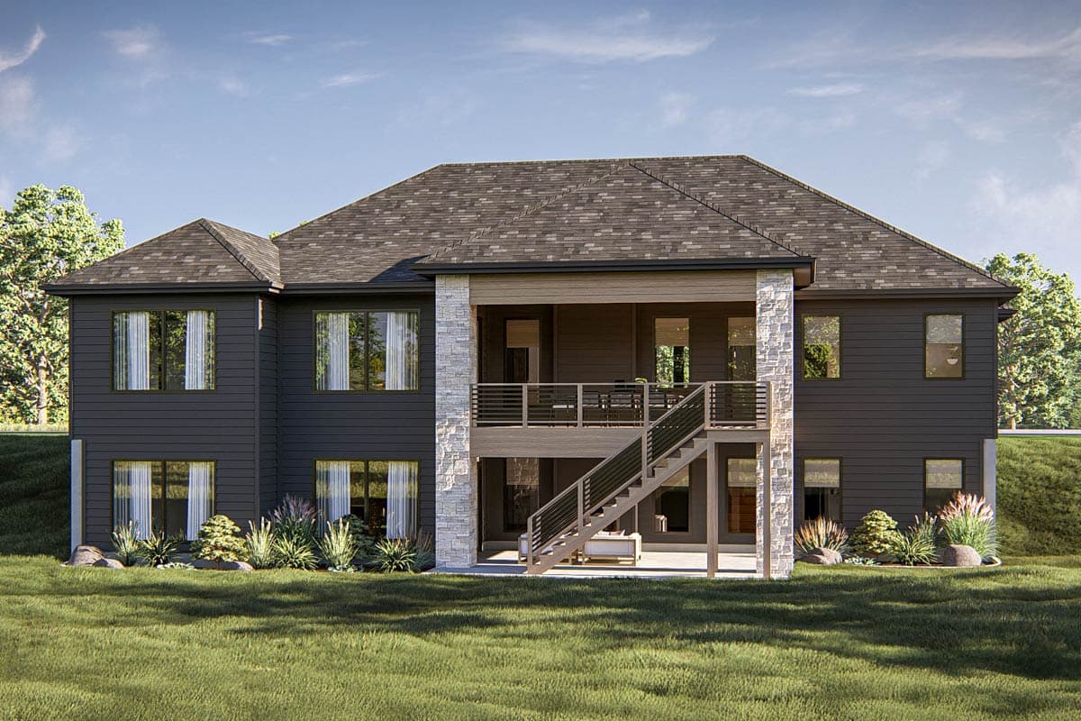 Plan 623486DJ: 3-Bedroom Contemporary Prairie House Plan with Rear Covered Deck - 2445 Sq Ft - Image #14 - Contemporary, Prairie