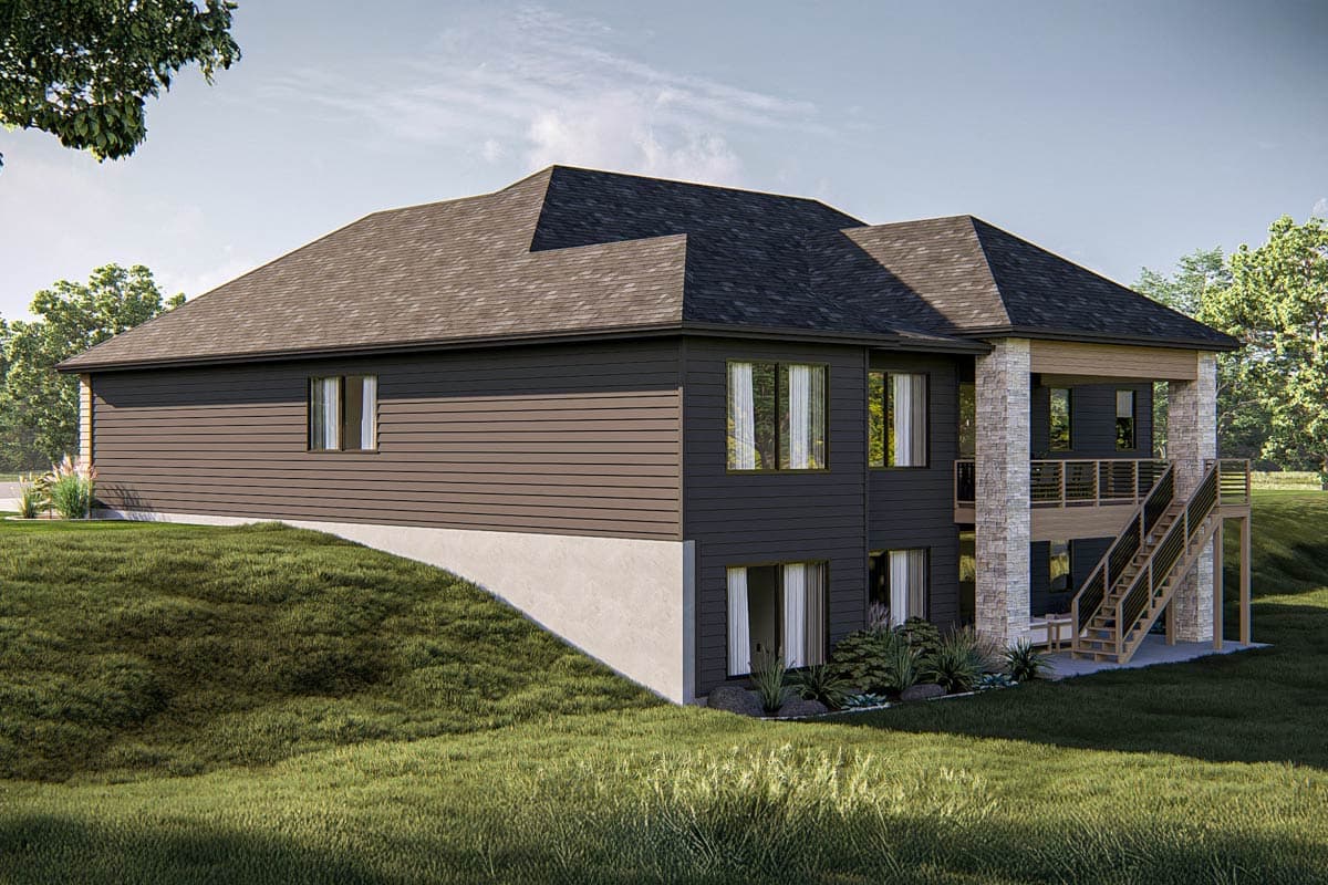 Plan 623486DJ: 3-Bedroom Contemporary Prairie House Plan with Rear Covered Deck - 2445 Sq Ft - Image #15 - Contemporary, Prairie