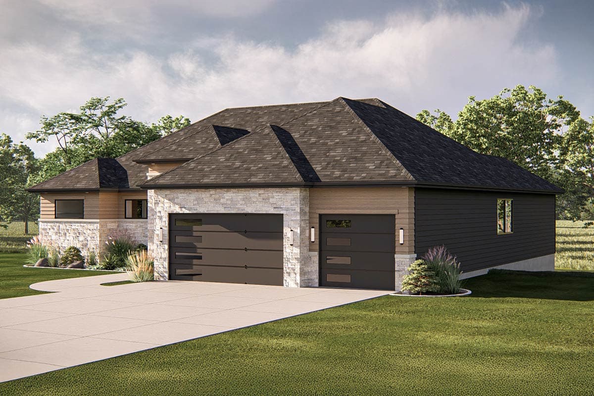 Plan 623486DJ: 3-Bedroom Contemporary Prairie House Plan with Rear Covered Deck - 2445 Sq Ft - Image #16 - Contemporary, Prairie
