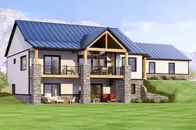 1-Bed Mountain House Plan With Side-Sloping Lot - 2028 Sq Ft