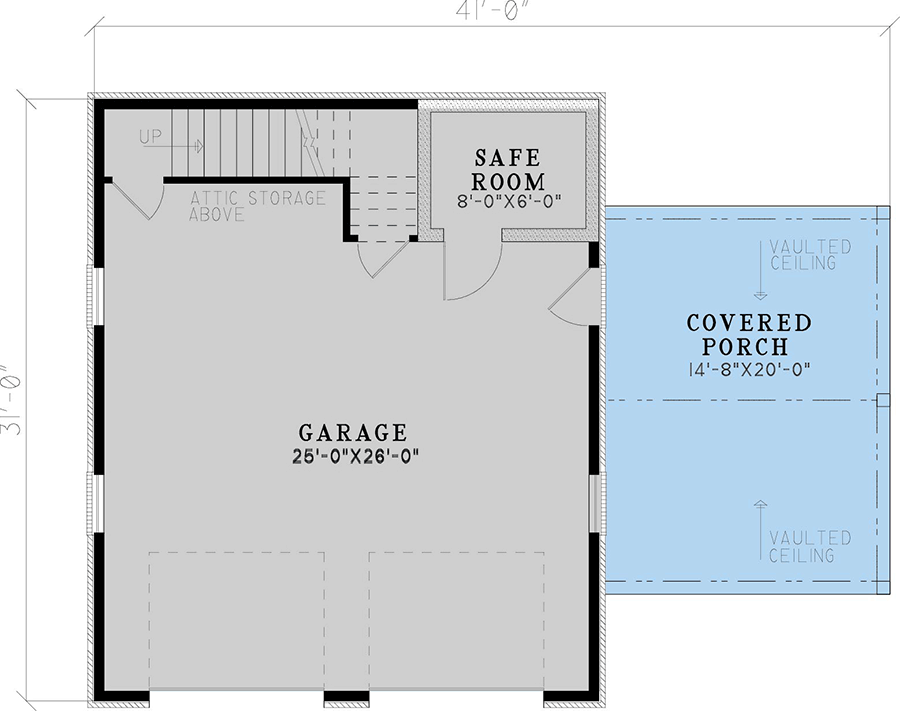 Plan 70917MK: 2-Car Traditional Detached Garage Plan - 806 Sq Ft - Floor Plan - Main Level - Traditional