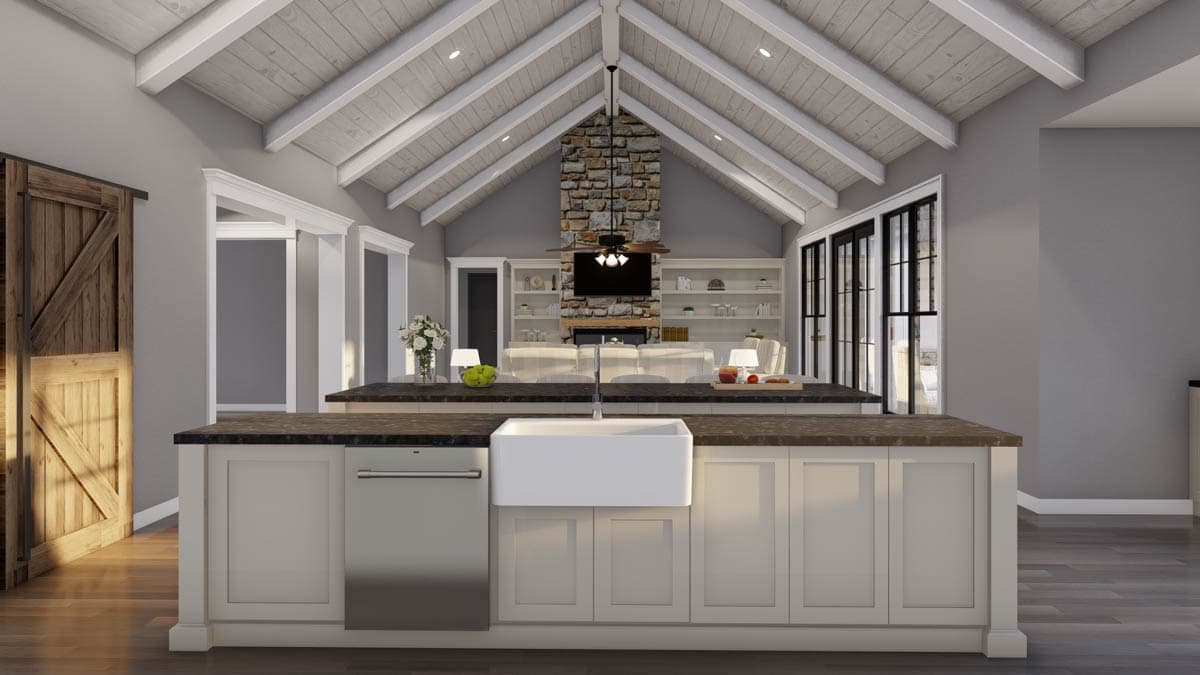 Plan 70918MK: 3-Bed Modern Farmhouse Plan with Unfinished Bonus Room Above - 2849 Sq Ft - Image #7 - Modern Farmhouse, New American