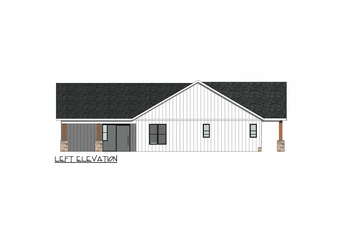 Plan 421014HFC: 3-Bed Modern Farmhouse with Vaulted Great Room - 1776 Sq Ft - Image #5 - Country, Modern Farmhouse, Traditional