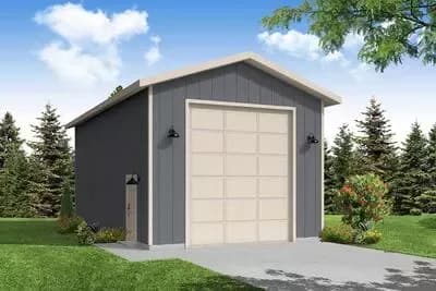 Traditional Garage Plan with Single RV Bay Garage - 840 Sq Ft