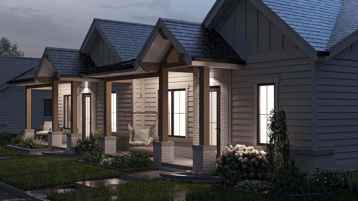 Plan 623488DJ: Multi Family House Plan with Two 1-Bed Matching Units Under 700 Sq Ft Each - Image #9 - Country, Craftsman, Ranch