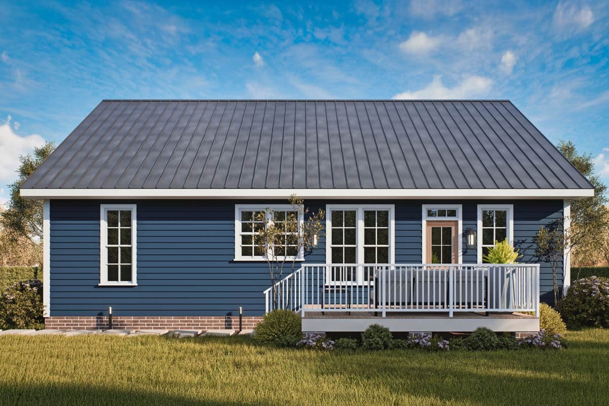 Plan 25845GE: 3-Bed Country Cottage House Plan with Vaulted Living Room - 1209 Sq Ft - Image #7 - Country, Craftsman, Modern Farmhouse