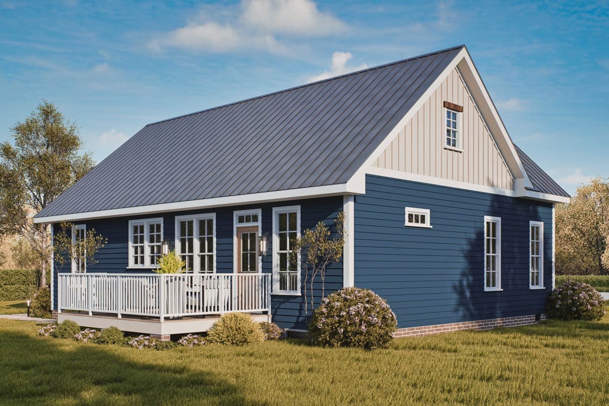 Plan 25845GE: 3-Bed Country Cottage House Plan with Vaulted Living Room - 1209 Sq Ft - Image #9 - Country, Craftsman, Modern Farmhouse