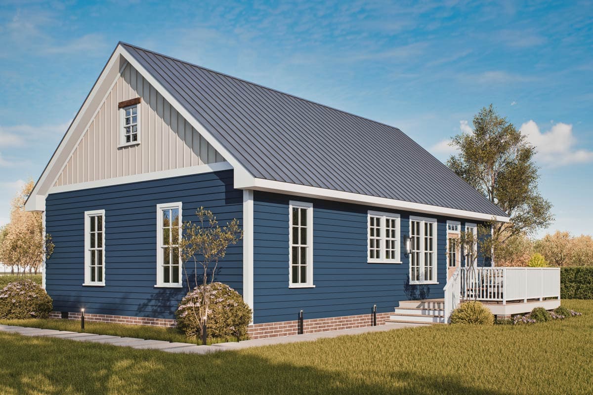 Plan 25845GE: 3-Bed Country Cottage House Plan with Vaulted Living Room - 1209 Sq Ft - Image #10 - Country, Craftsman, Modern Farmhouse