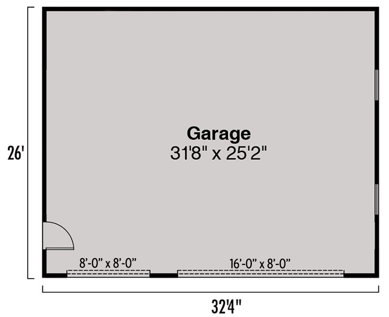 Plan 720087DA: Shingle-Style Garage Plan with 3-Bays Over 800 Sq Ft  - Floor Plan - Main Level - Craftsman, Shingle, Traditional