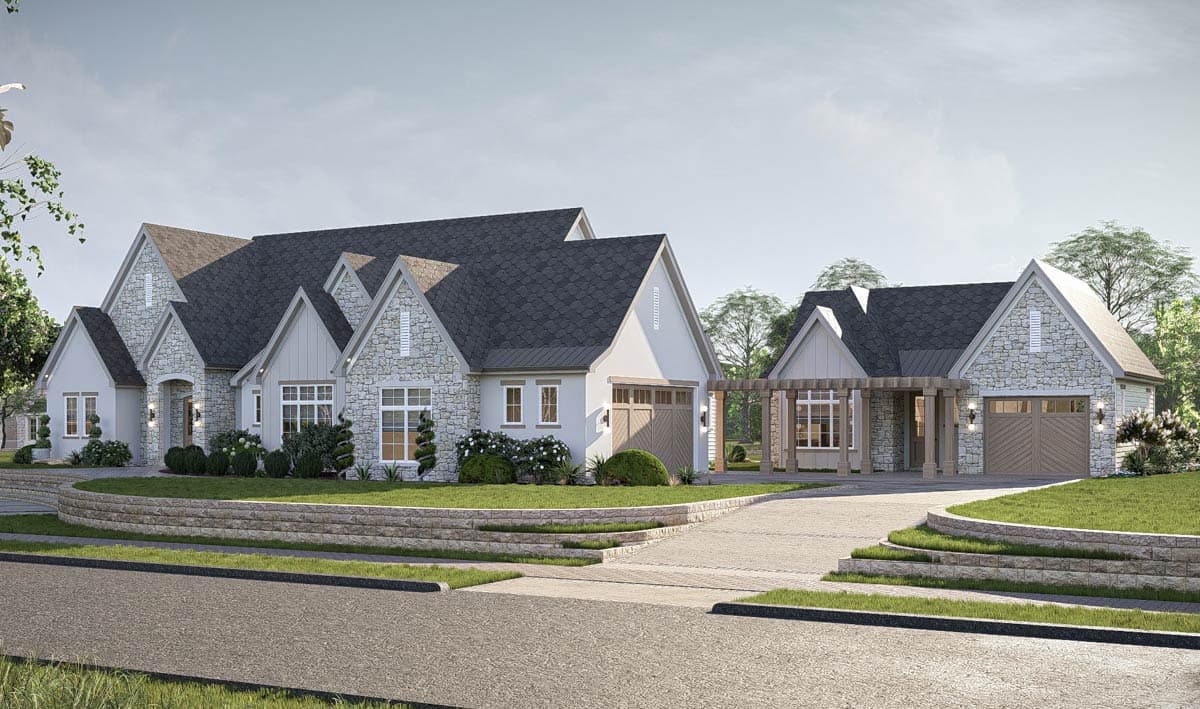 Plan 623490DJ: 3-Bedroom European House Plan with a Separate Guest Suite - 2997 Sq Ft - Image #30 - European, Transitional