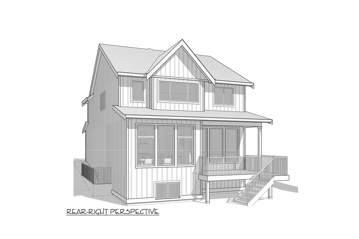 Plan 270115AF: Two-Story New American House Plan with Second Level Master Suite and Sitting Area - 1981 Sq Ft - Image #17 - Cottage, Country, Modern Farmhouse, New American, Traditional