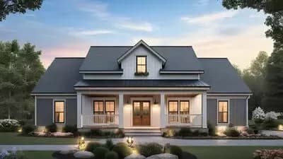 3-Bedroom Modern Farmhouse Plan with Bonus Room Above - 1817 Sq Ft